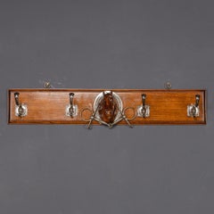 Antique 20th Century Victorian Oak Coat Hook With Carved Horses Head c.1900