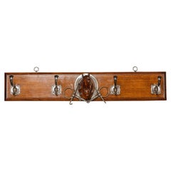 Antique 20th Century Victorian Oak Coat Hook With Carved Horses Head c.1900