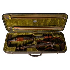 Antique 20th Century Victorian Pair Of Cased Violins By Rushworth & Dreaper