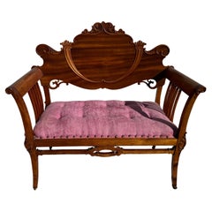 Antique 20th Century Walnut Settee/Bench