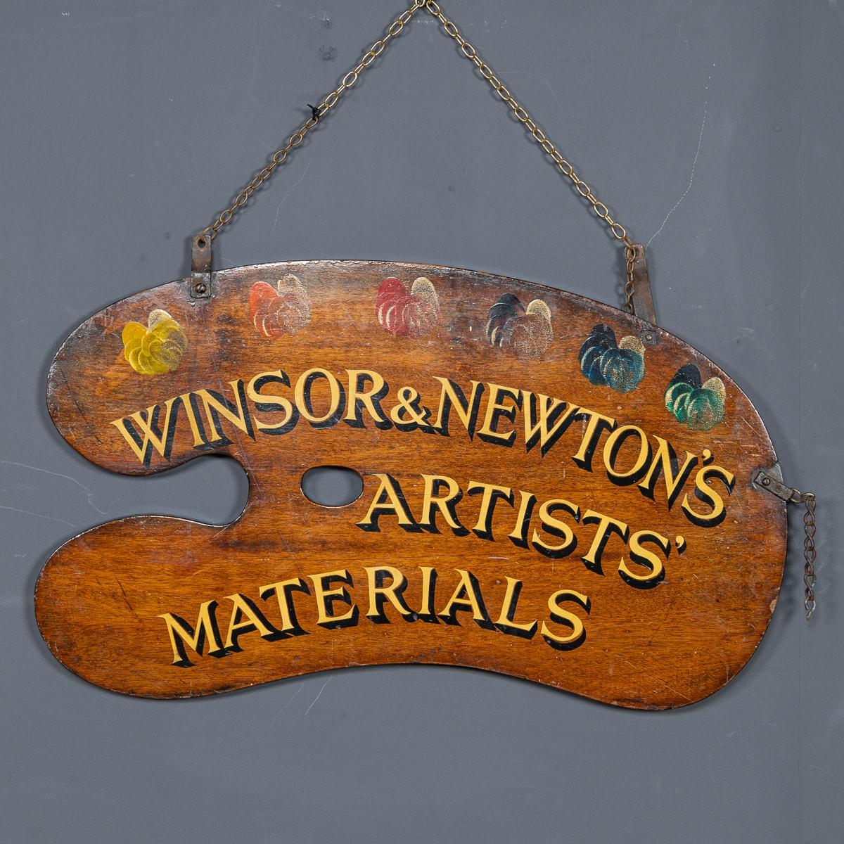 Other Antique 20th Century Winsor & Newton Paint Palette Advertising Sign c.1920 For Sale