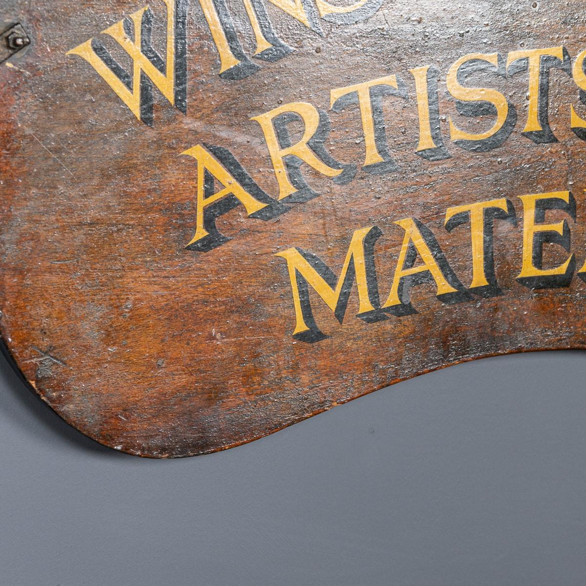 Antique 20th Century Winsor & Newton Paint Palette Advertising Sign c.1920 In Good Condition For Sale In Royal Tunbridge Wells, Kent