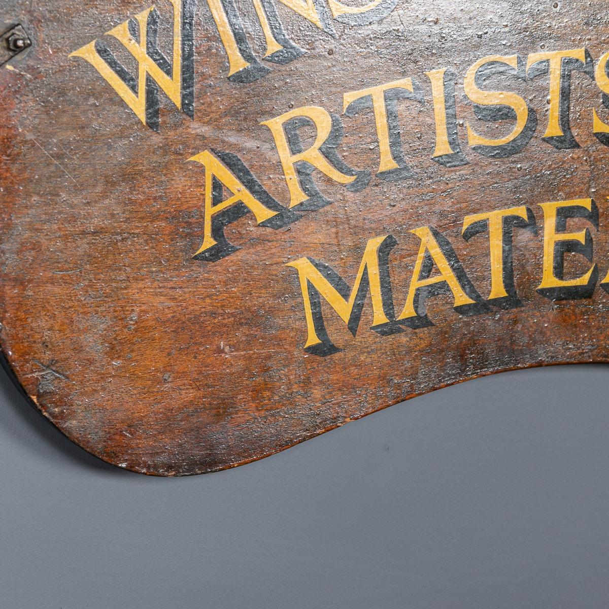 Antique 20th Century Winsor & Newton Paint Palette Advertising Sign c.1920 In Good Condition In Royal Tunbridge Wells, Kent