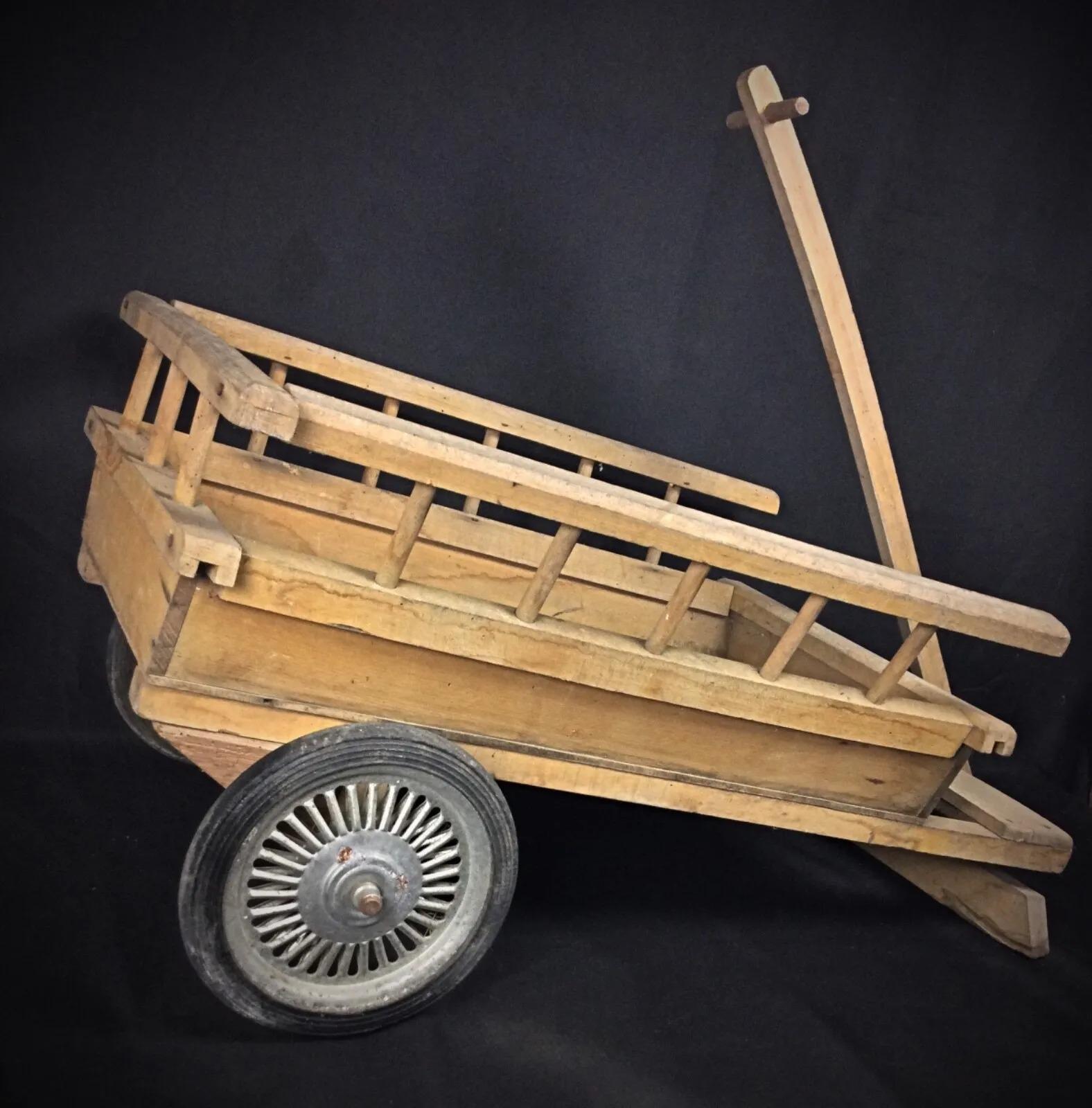 Antique 20th Century Wooden Two-Wheeled Cart - 2Y255 For Sale 9