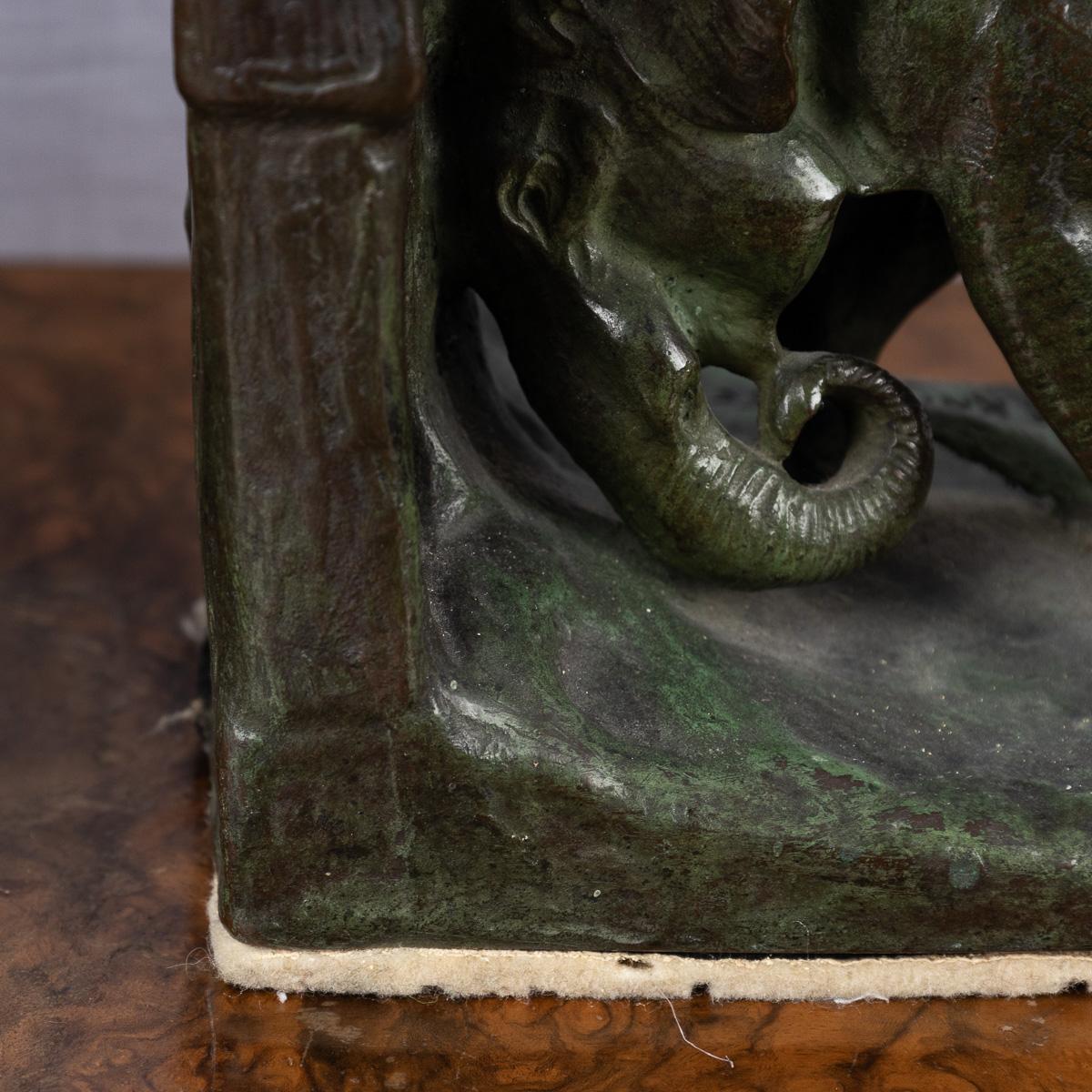 Antique 20thC American Art Deco Bronze Elephant Book Ends, Charles Robert Knight For Sale 7