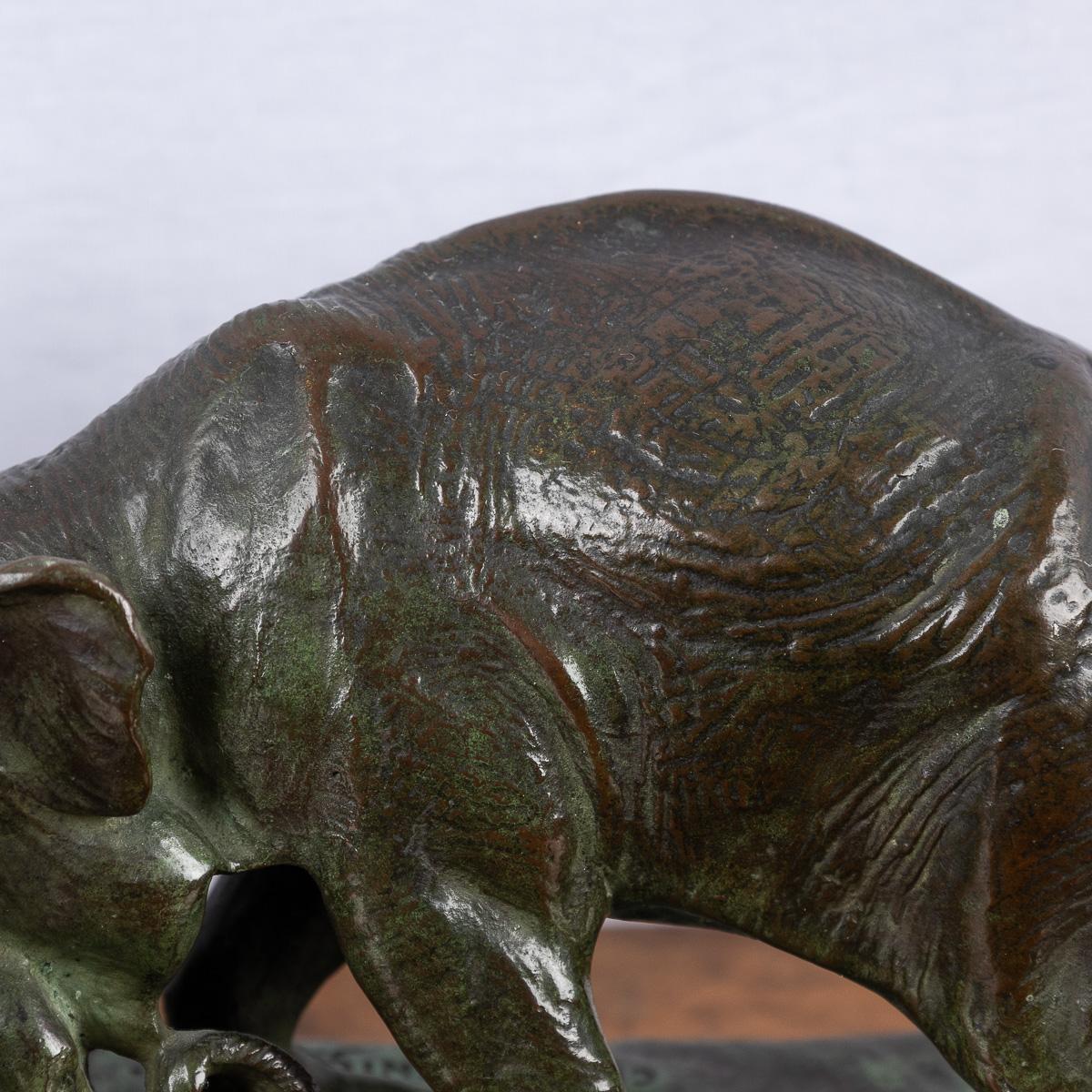 Antique 20thC American Art Deco Bronze Elephant Book Ends, Charles Robert Knight For Sale 4