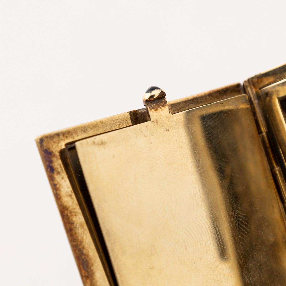 Antique 20thC Art Deco 14K Gold, Lacquer, Enamel & Diamond Vanity Case c.1920 For Sale 9
