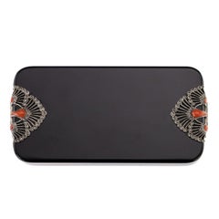 Antique Art Deco 18-Karat Gold, Lacquer, Jade & Diamond Vanity Case, circa 1920