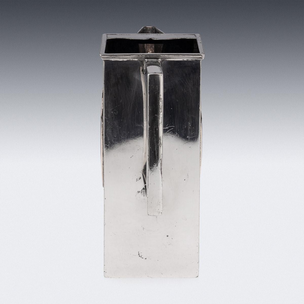 British Antique 20thC Art Deco Silver Plated & Enamel Water Jug, King George IV Whisky For Sale