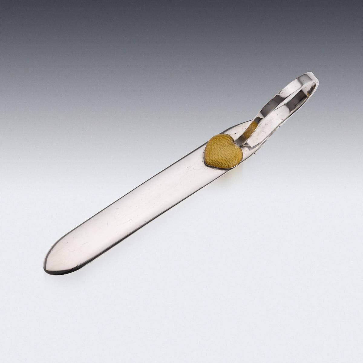 Other Antique 20thC Austrian Solid Silver & Guilloché Enamel Letter Opener, Vienna For Sale
