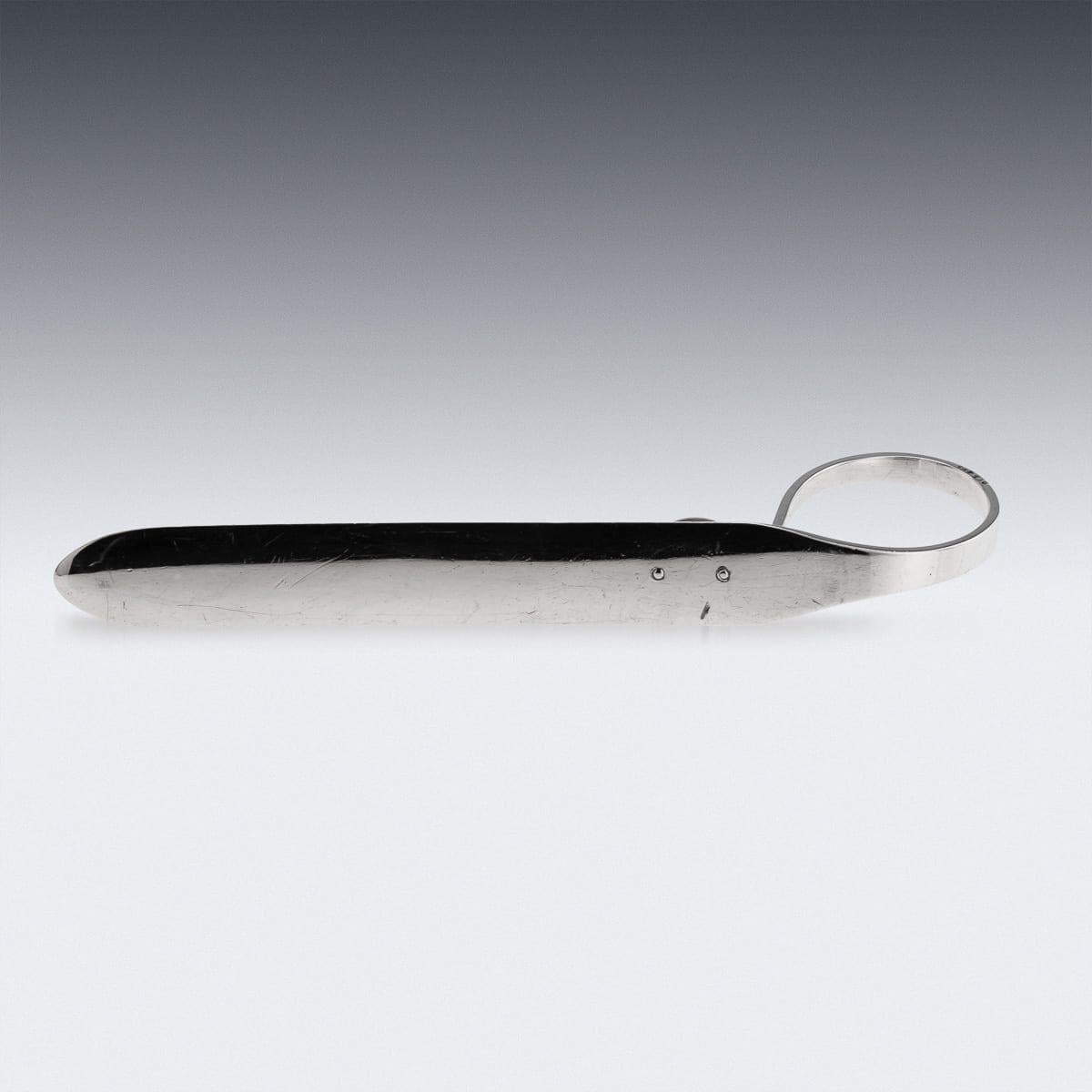 20th Century Antique 20thC Austrian Solid Silver & Guilloché Enamel Letter Opener, Vienna For Sale