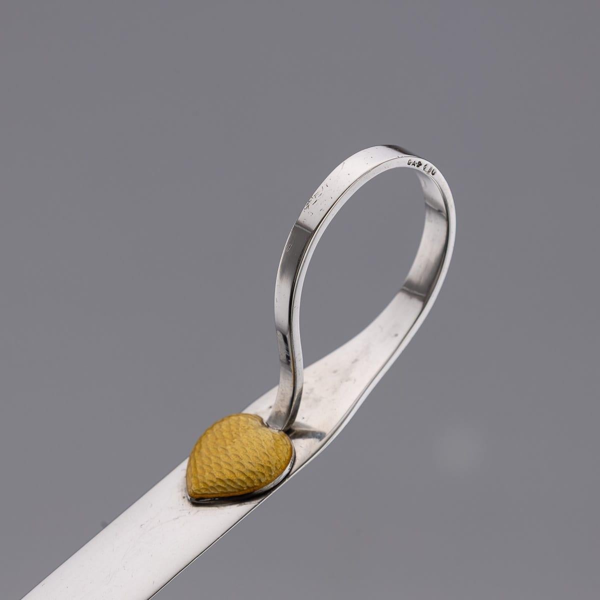 Antique 20thC Austrian Solid Silver & Guilloché Enamel Letter Opener, Vienna For Sale 1