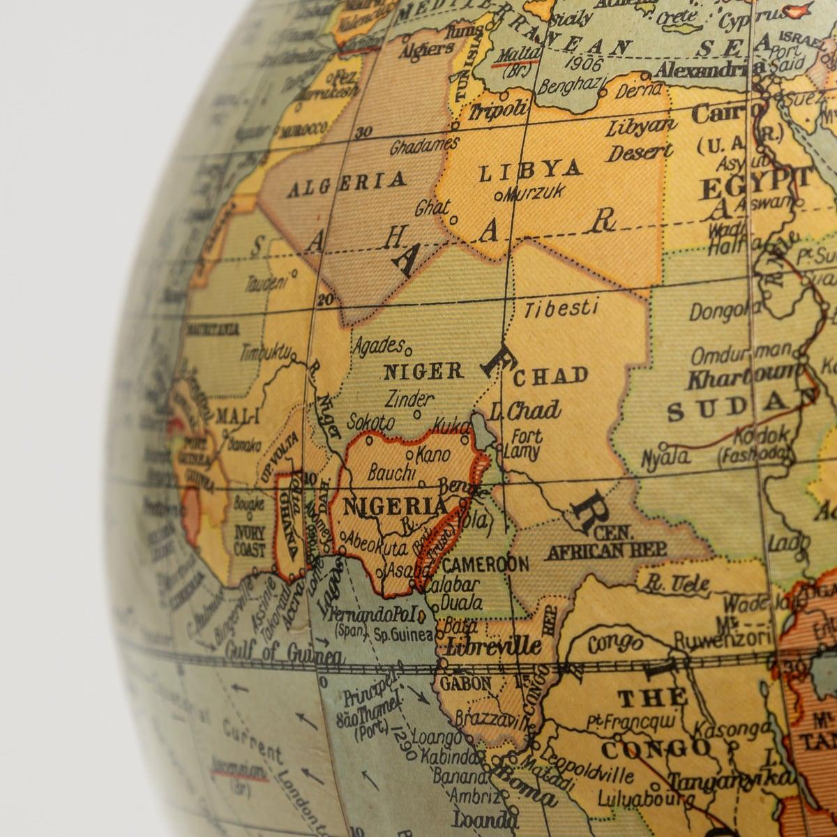 Globe terrestre britannique 