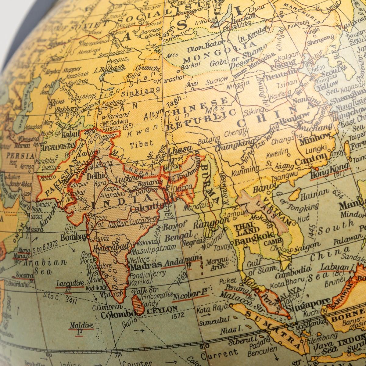 Globe terrestre britannique 