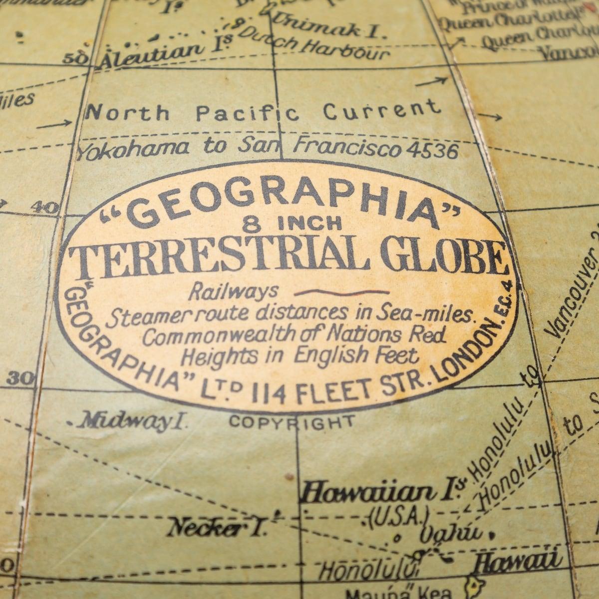 Globe terrestre britannique 