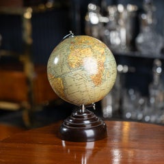 Antique 20thC British "Geographia" 8 Inch Terrestrial Globe By Philips c.1920