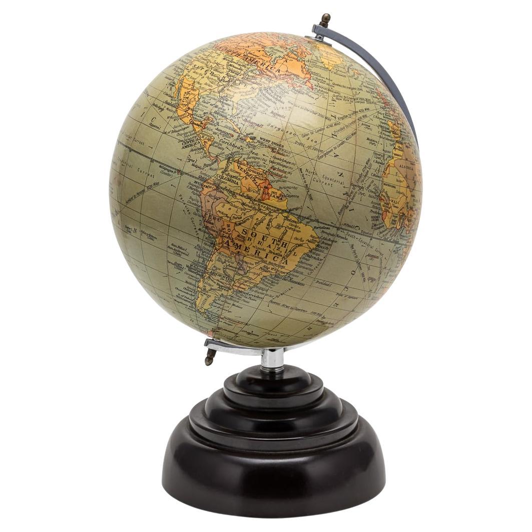 Antique 20thC British "Geographia" 8 Inch Terrestrial Globe By Philips c.1920