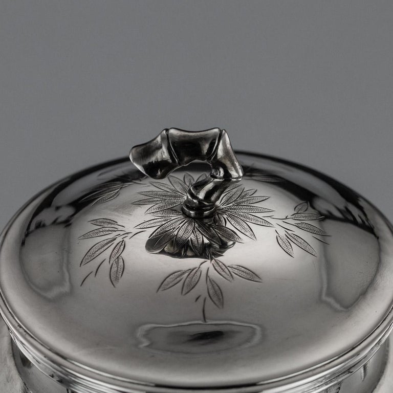 Antique Chinese Export Solid Silver Dragon Tea Set, Kwan Wo, circa 1900