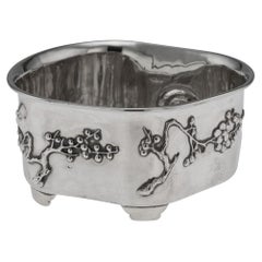 Antique 20thC Chinese Export Solid Silver Waste Bowl, Luen-Wo, Shanghai c.1900
