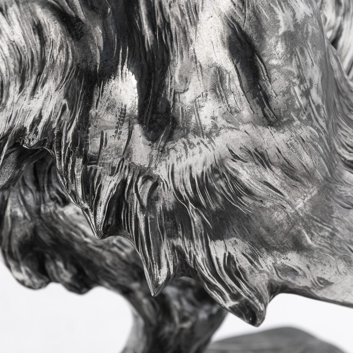 Antica statua di cane da caccia continentale del 20° secolo placcata in argento, C.C. 1910 in vendita 7