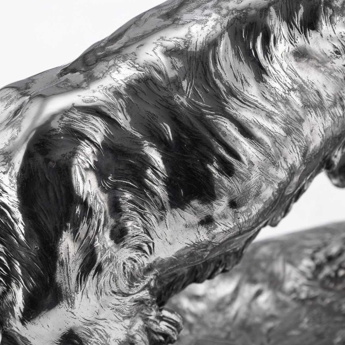 Antica statua di cane da caccia continentale del 20° secolo placcata in argento, C.C. 1910 in vendita 10