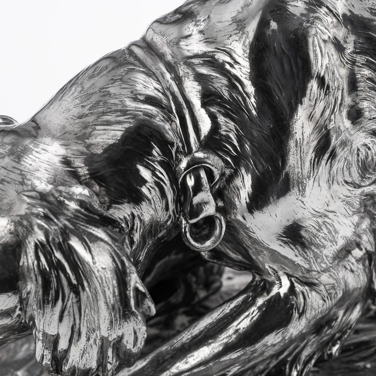 Antica statua di cane da caccia continentale del 20° secolo placcata in argento, C.C. 1910 in vendita 11