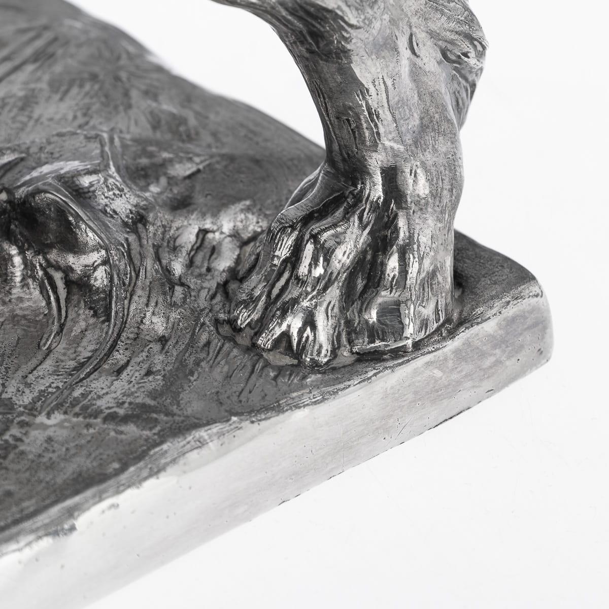 Antica statua di cane da caccia continentale del 20° secolo placcata in argento, C.C. 1910 in vendita 12