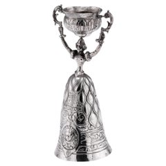 Antique 20thC Dutch Solid Silver Wedding Wager Cup c.1900