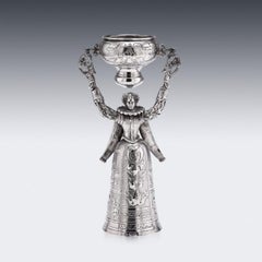 Antique 20thC Dutch Solid Silver Wedding Wager Cup c.1911