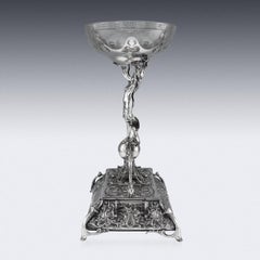 Antique Edwardian Art Nouveau Solid Silver Figural Centrepiece, circa 1908
