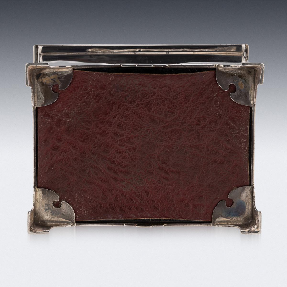 Antique 20thC Edwardian Solid Silver Cigarette Box, F.S. Russell, Glasgow c.1907 For Sale 4