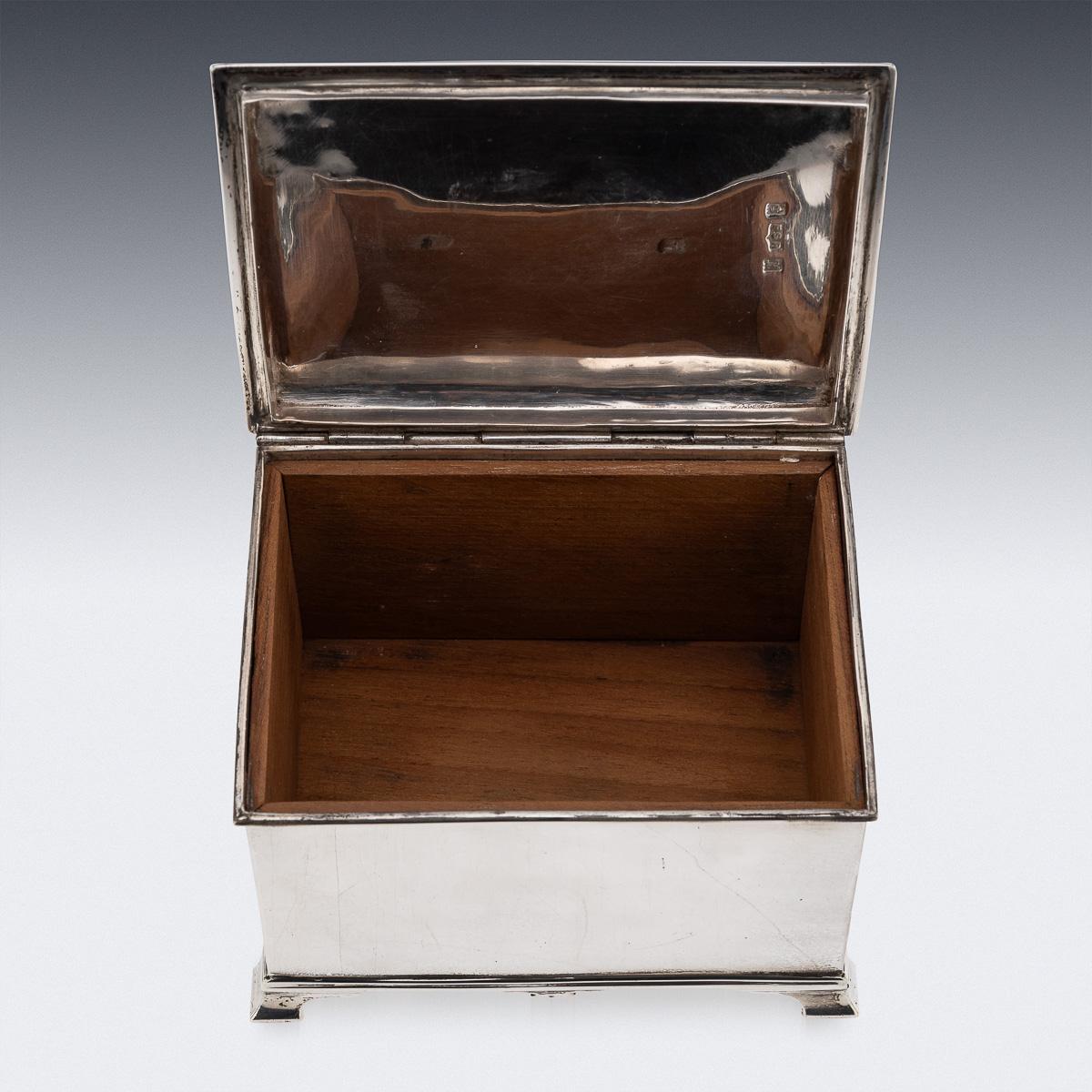 Antique 20thC Edwardian Solid Silver Cigarette Box, F.S. Russell, Glasgow c.1907 For Sale 5