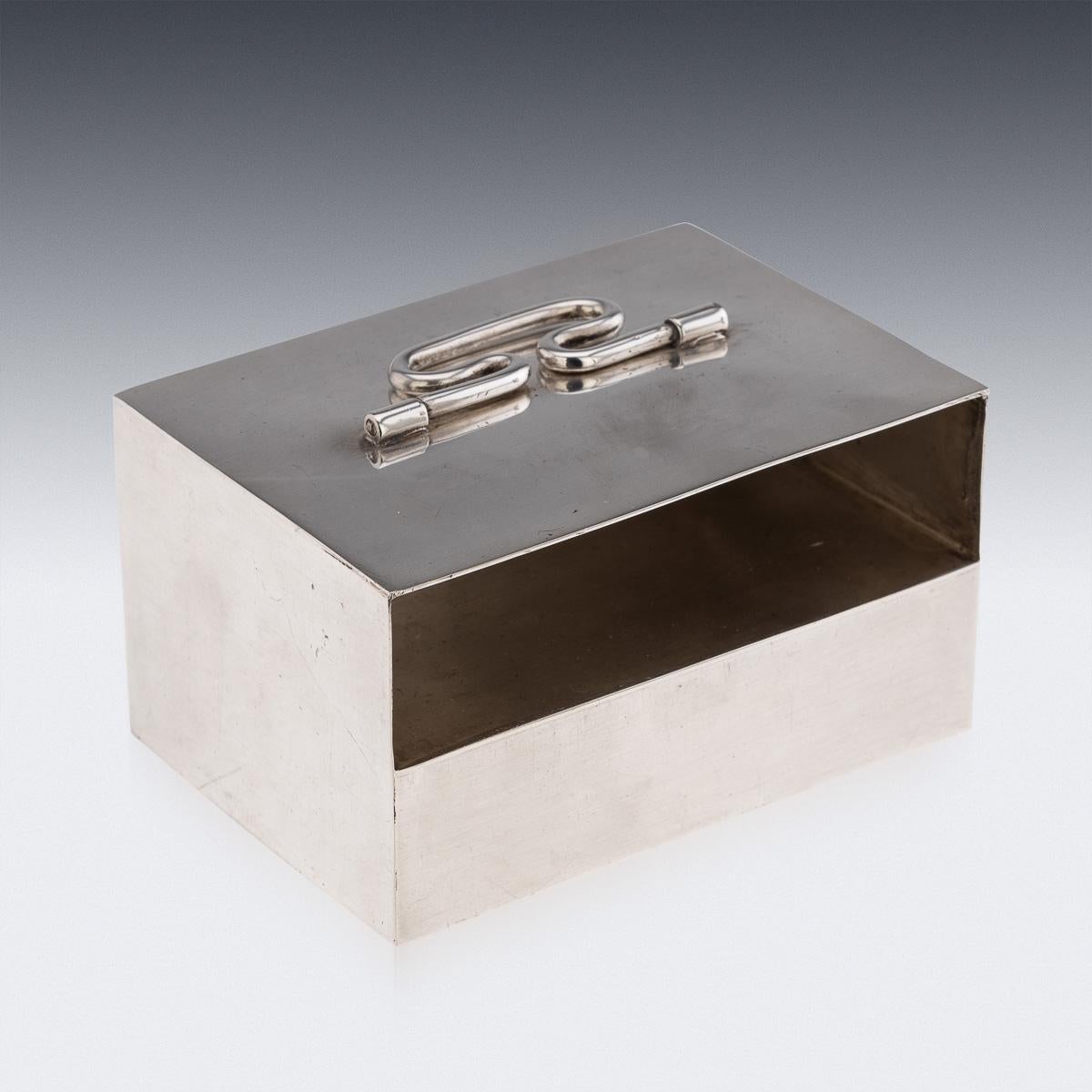 Antique 20thC Edwardian Solid Silver Cigarette Box, F.S. Russell, Glasgow c.1907 For Sale 6
