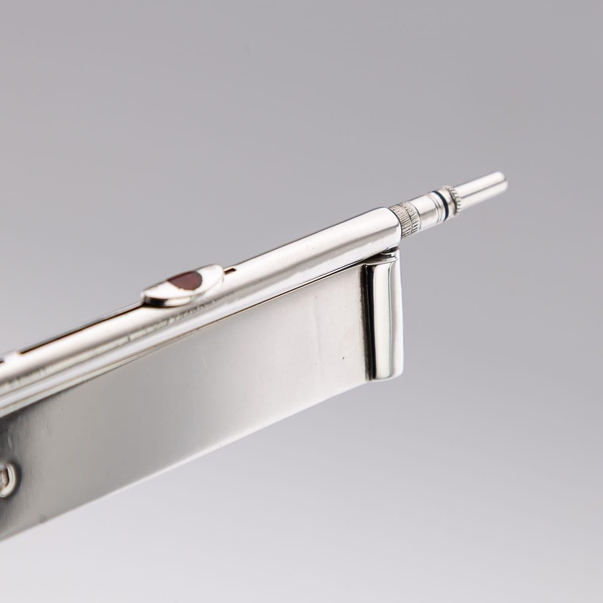 Antique 20thC Edwardian Solid Silver Combination Pencil/Ruler/Pen, London c.1902 For Sale 5