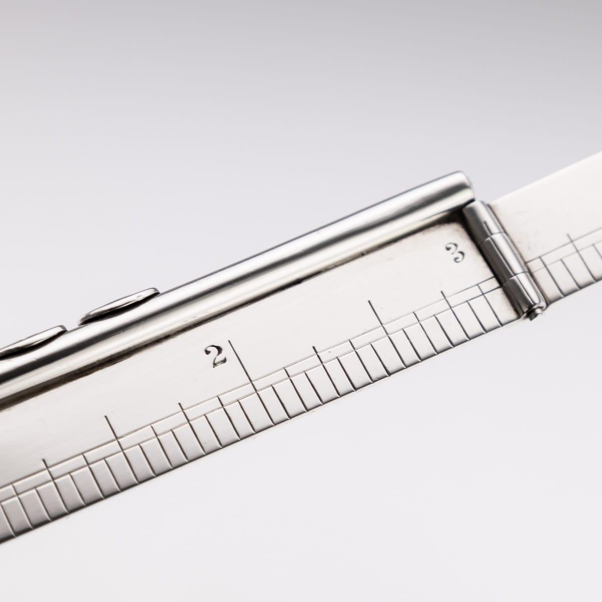 British Antique 20thC Edwardian Solid Silver Combination Pencil/Ruler/Pen, London c.1902 For Sale