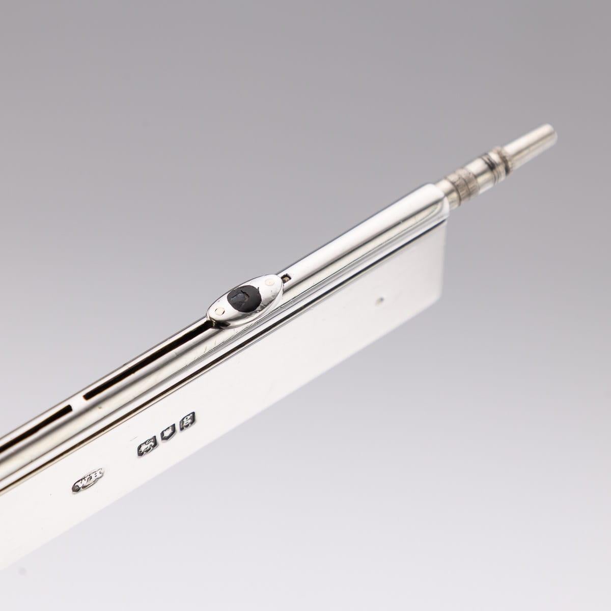 Antique 20thC Edwardian Solid Silver Combination Pencil/Ruler/Pen, London c.1902 For Sale 2