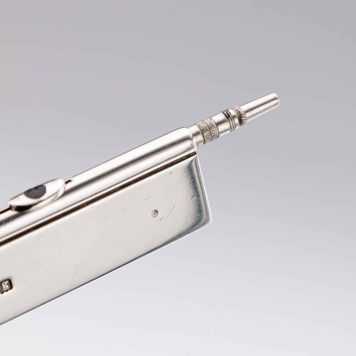 Antique 20thC Edwardian Solid Silver Combination Pencil/Ruler/Pen, London c.1902 For Sale 3