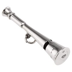 Antique 20thC Edwardian Solid Silver "Hunting Horn" Whistle, London c.1901