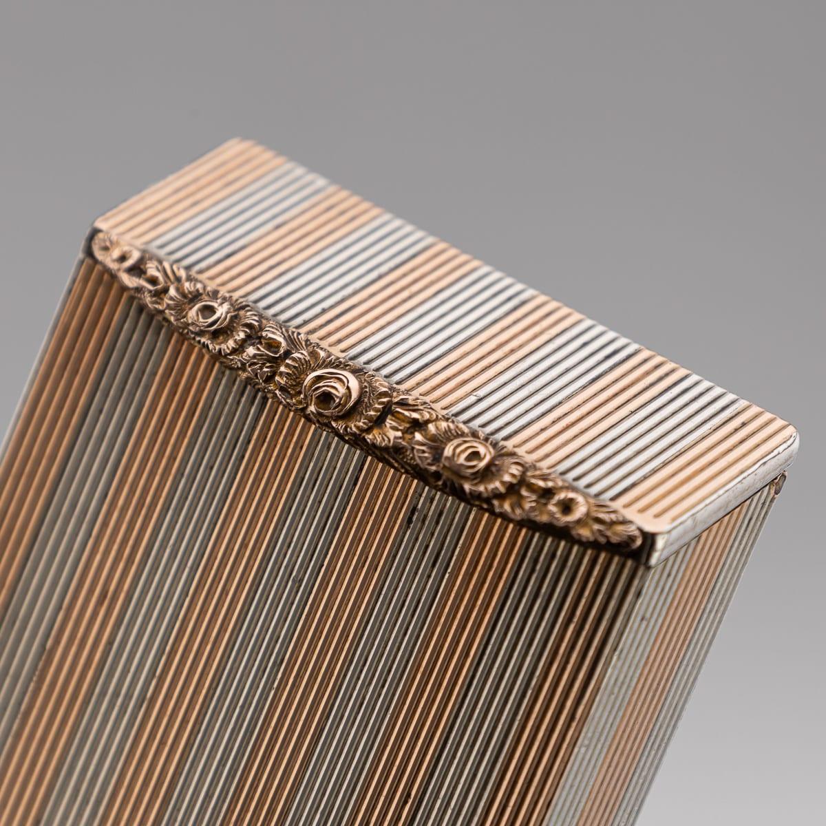 Antico porta fiammiferi in argento massiccio e oro 9 carati del XX secolo, C.C. in vendita 1