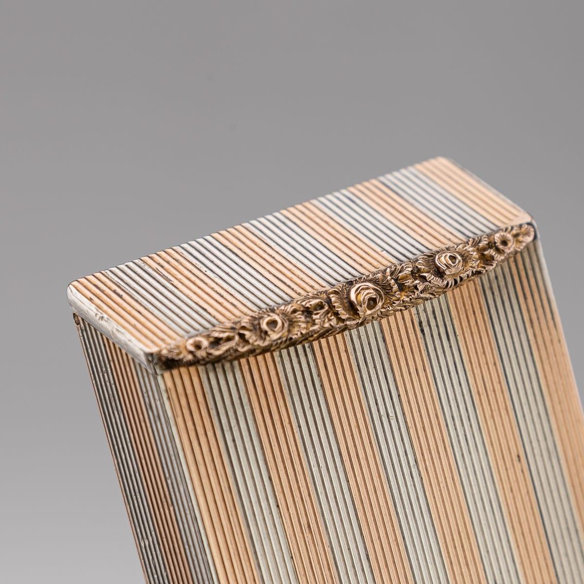 Antico porta fiammiferi in argento massiccio e oro 9 carati del XX secolo, C.C. in vendita 2