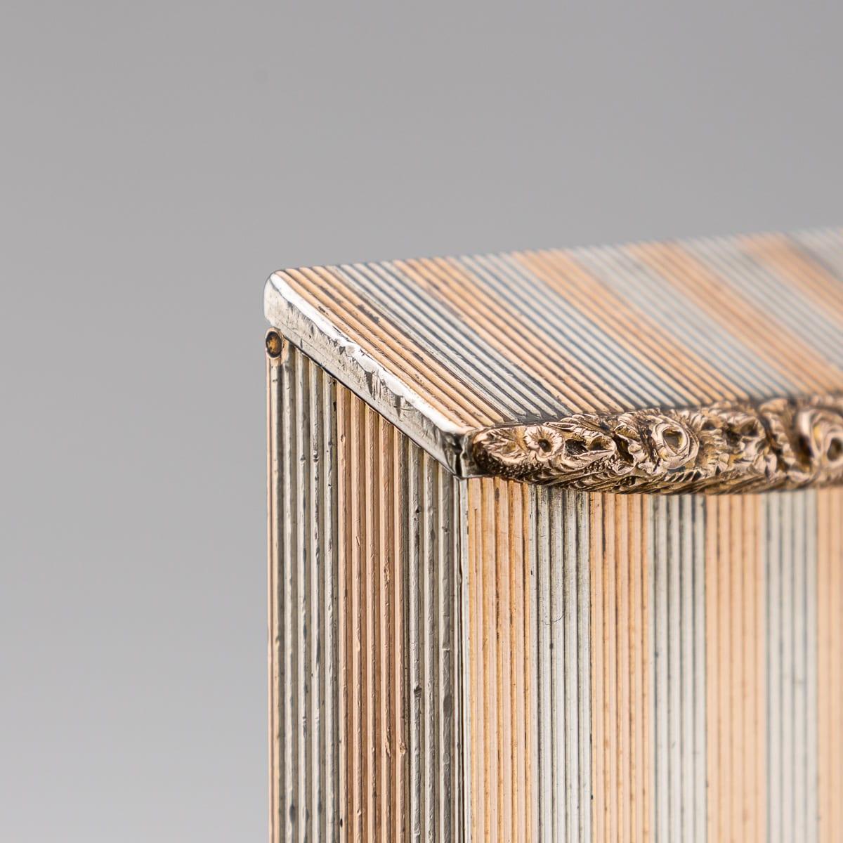 Antico porta fiammiferi in argento massiccio e oro 9 carati del XX secolo, C.C. in vendita 3