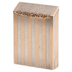 Antique 20thC English Solid Silver & 9K Gold Match Holder / Striker c.1919 Antique 20thC English Solid Silver & 9K Gold Match Holder / Striker c.1919