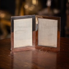 Antiker 20. Jahrhundert Englischer Doppel-Fotorahmen aus massivem Silber, Birmingham um 1911