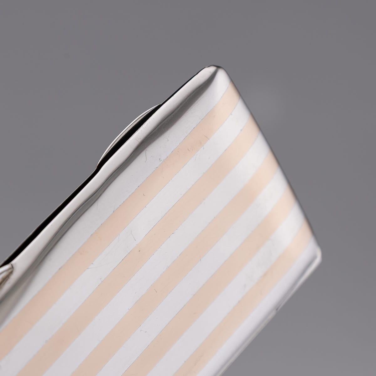 Ancien étui à cartes de visite en argent massif et or du 20e siècle, Chester c.1911 en vente 4