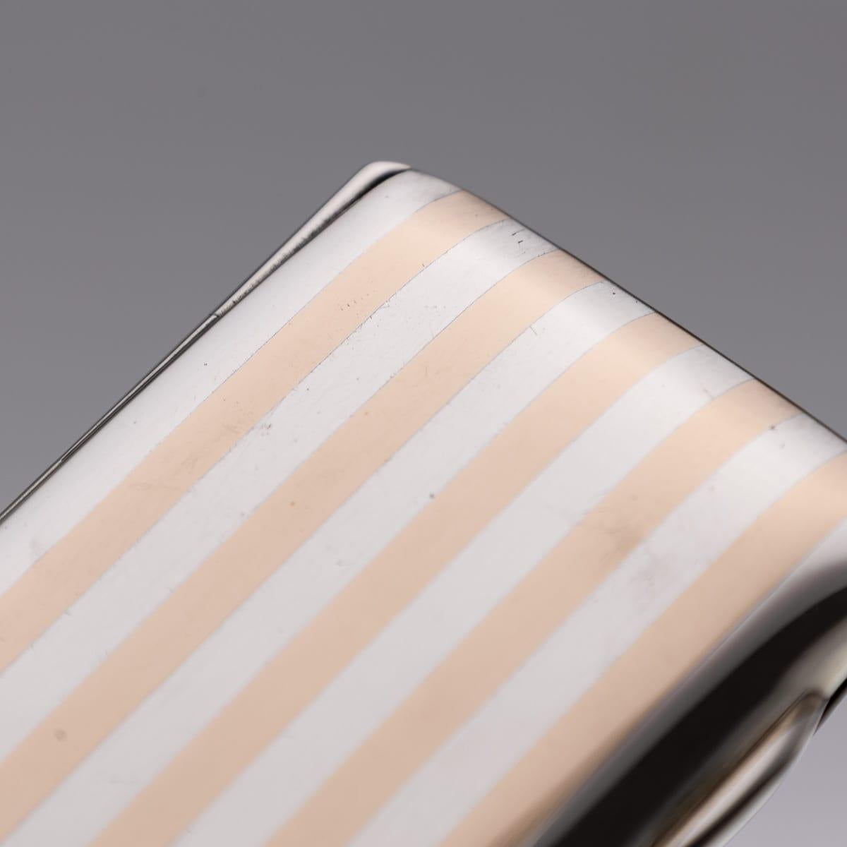 Ancien étui à cartes de visite en argent massif et or du 20e siècle, Chester c.1911 en vente 1