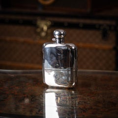 Antique 20thC English Solid Silver Hip Flask & Cup, James Dixon & Sons c.1905