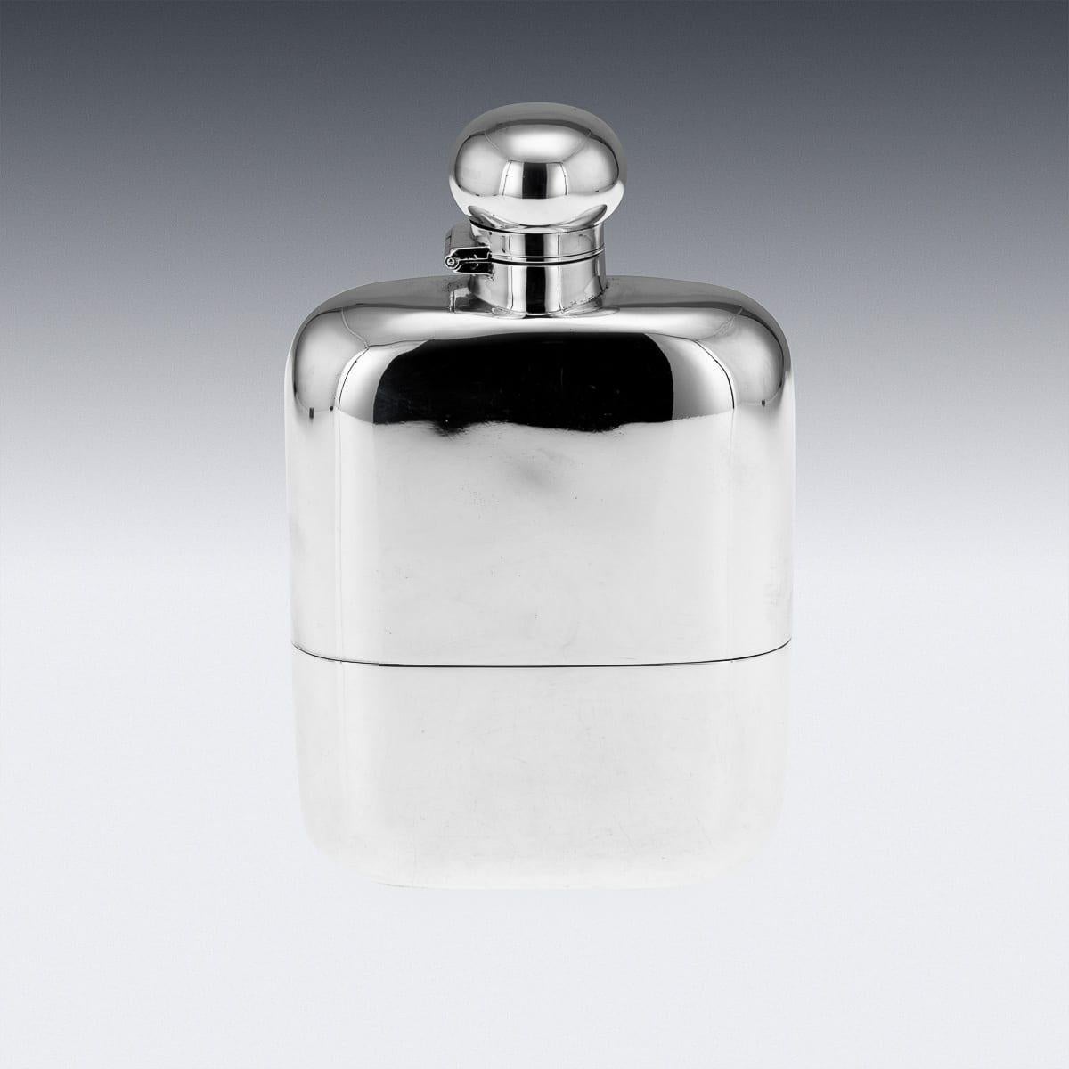 Autre Ancienne gourde et coupe en argent massif anglais du 20e siècle, James Dixon & Sons c.1905 en vente