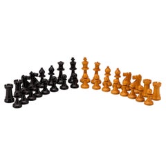 Antikes englisches Staunton-Schachspiel aus dem 20. Jahrhundert, ca. 1950