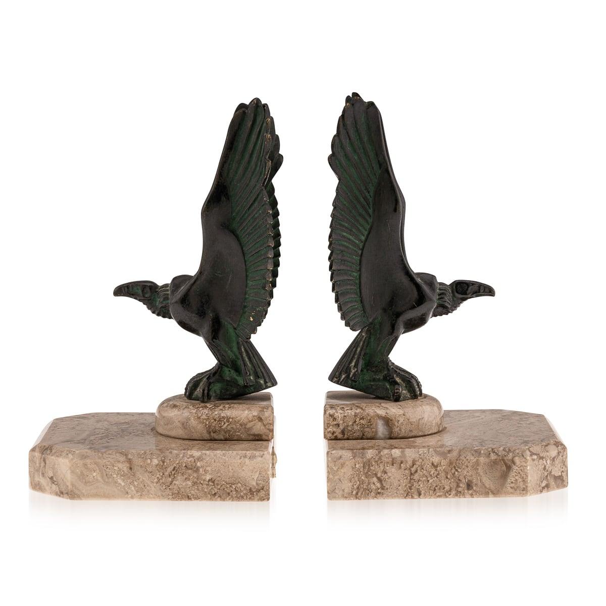 Antiguos Apoyalibros de Buitre de Bronce y Mármol Franceses del Siglo XX, Max Le Verrier c.1900 Otro en venta