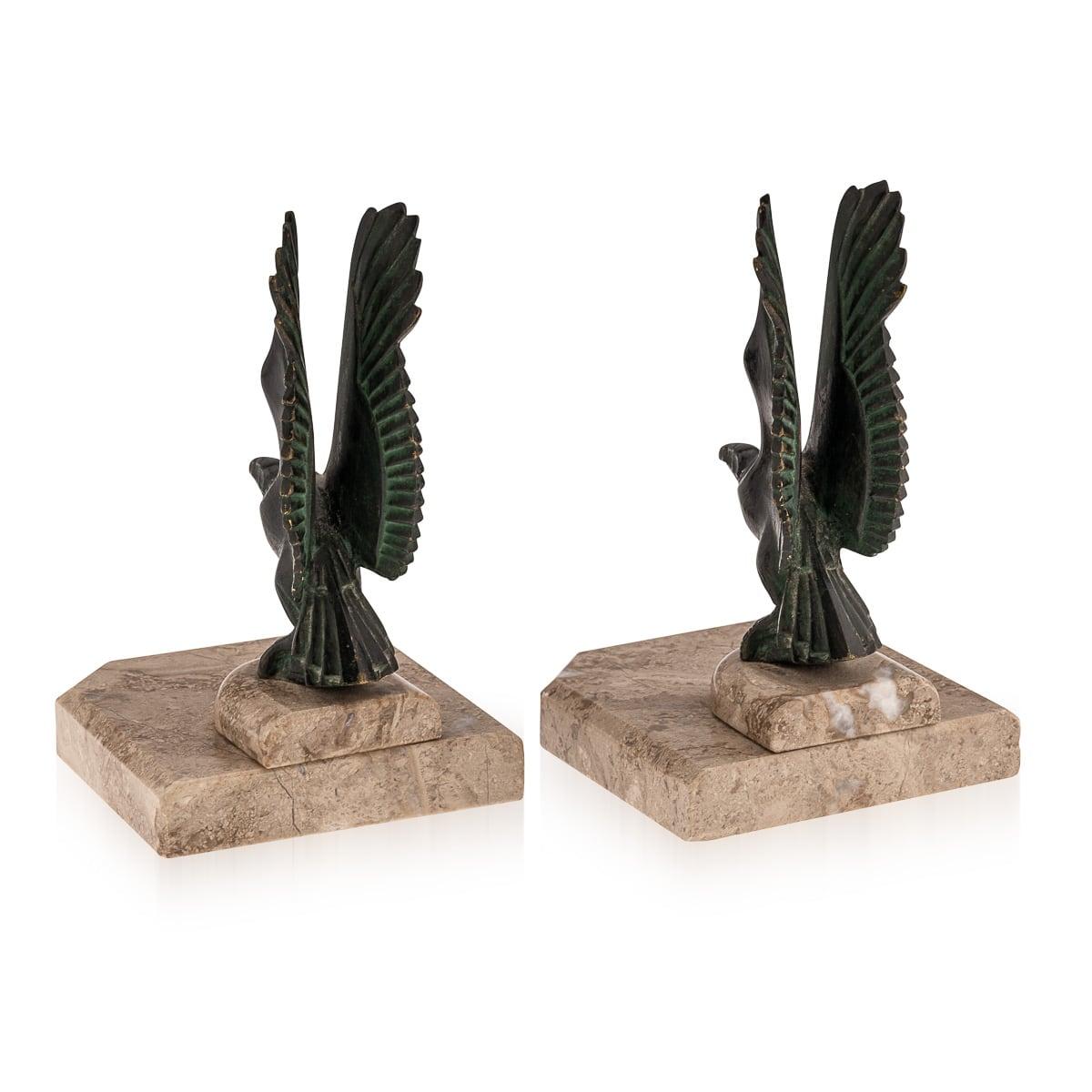 Antiguos Apoyalibros de Buitre de Bronce y Mármol Franceses del Siglo XX, Max Le Verrier c.1900 siglo XX en venta